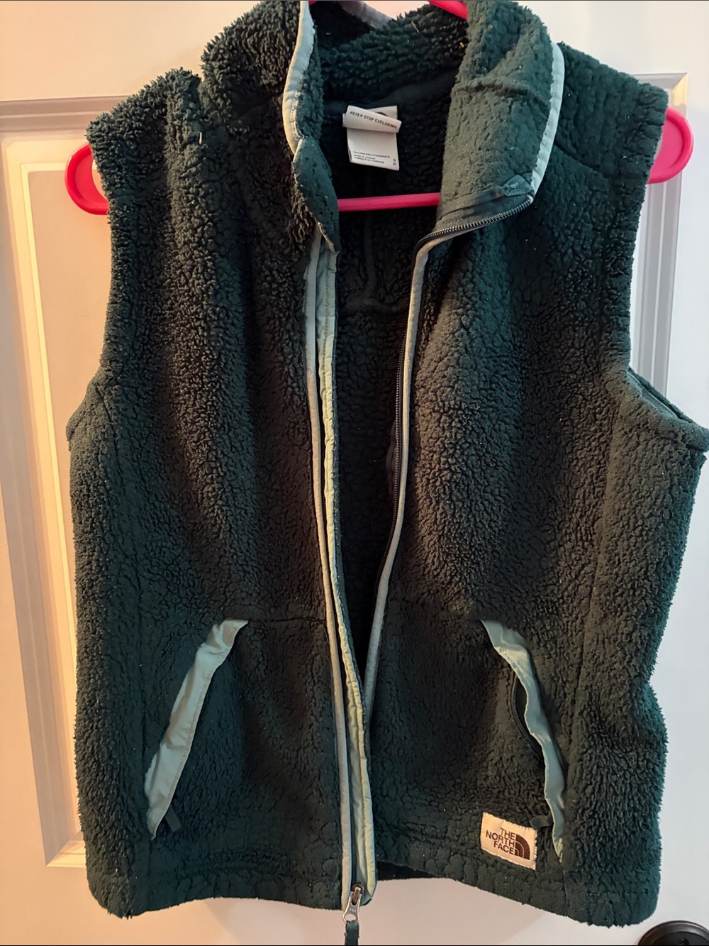 The North Face Forest Green Sherpa Fleece Vest